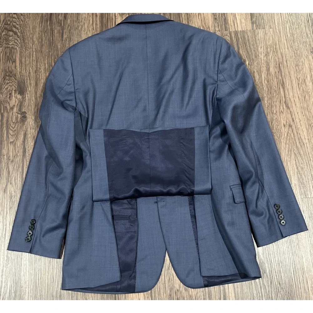 Lauren Ralph Lauren Black Label Slim Fit Mens Blue Jacket Blazer Size 42R Wool